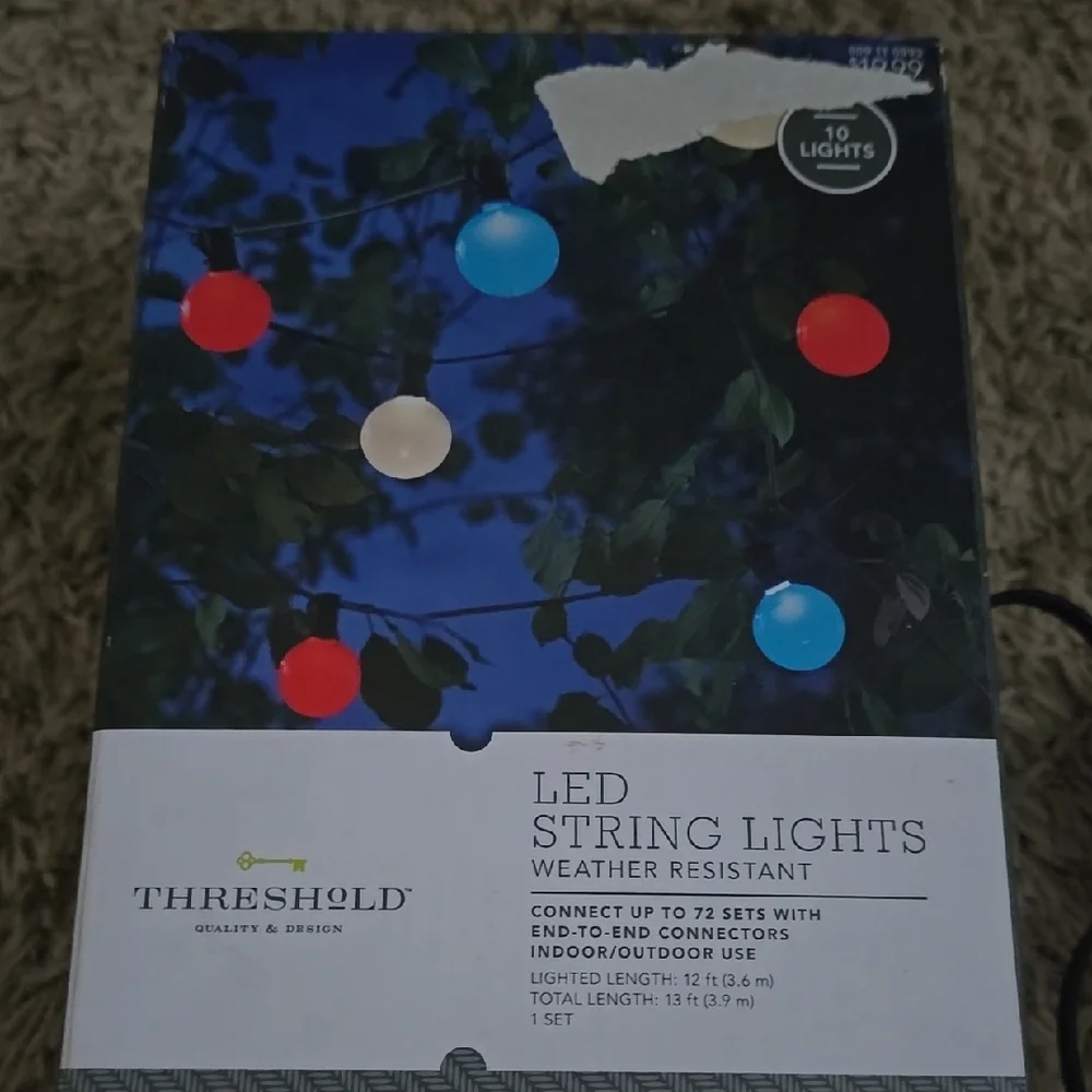 Threshold LED String Lights - Red, Blue, White
